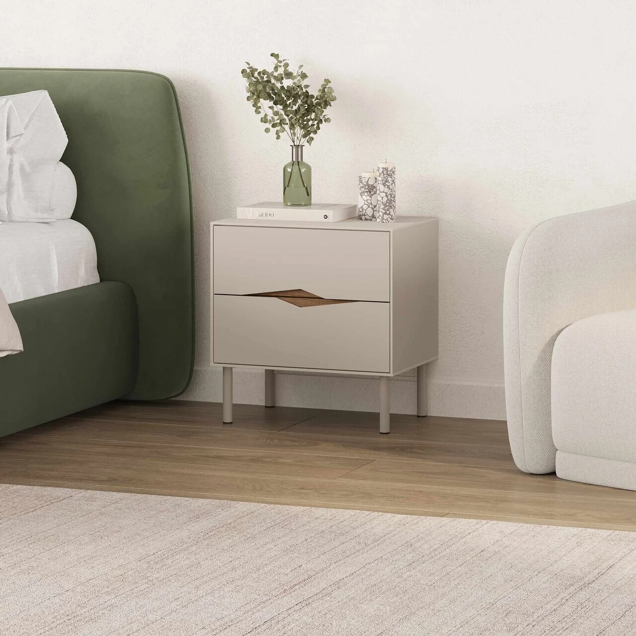 Noptiera, Hanah Home, Marquise, 50x52.3x35 cm, Gresie / Oud intens Noptiera, Hanah Home, Marquise, 50x52.3x35 cm, Gresie / Oud intens