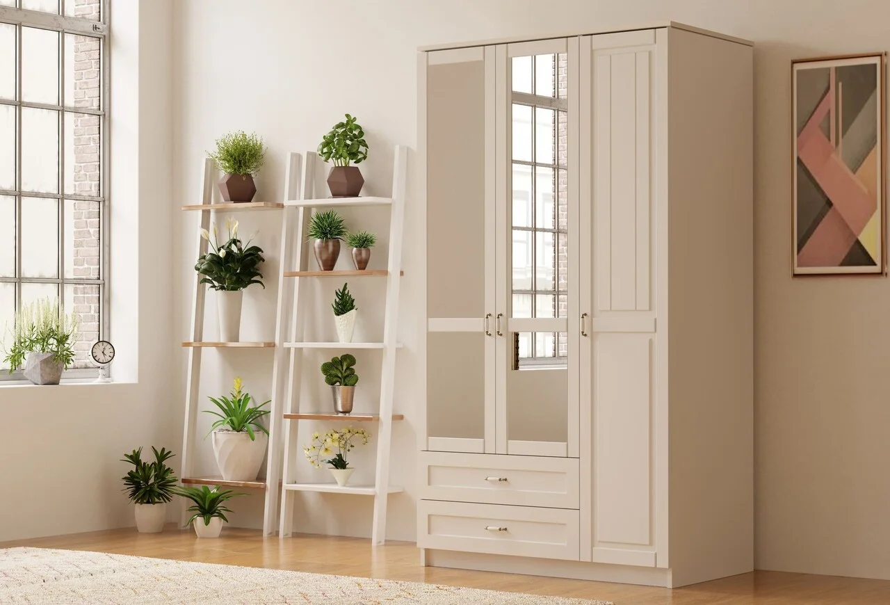 Dulap pentru haine, Hanah Home, Rb-119-01, 105x184x52 cm, Alb mat Dulap pentru haine, Hanah Home, Rb-119-01, 105x184x52 cm, Alb mat