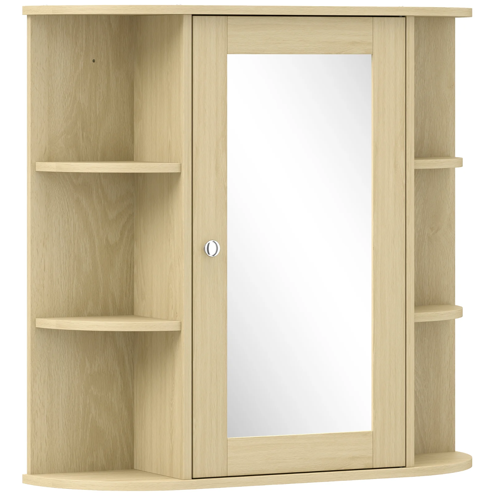 HOMCOM Dulap de baie cu oglindă Dulap de perete cu rafturi deschise 66x17x63 cm Natural | Aosom Romania HOMCOM Dulap de baie cu oglindă Dulap de perete cu rafturi deschise 66x17x63 cm Natural | Aosom Romania