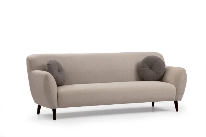Canapea fixa ENNA, 3 locuri, bej, 220x87x87 cm