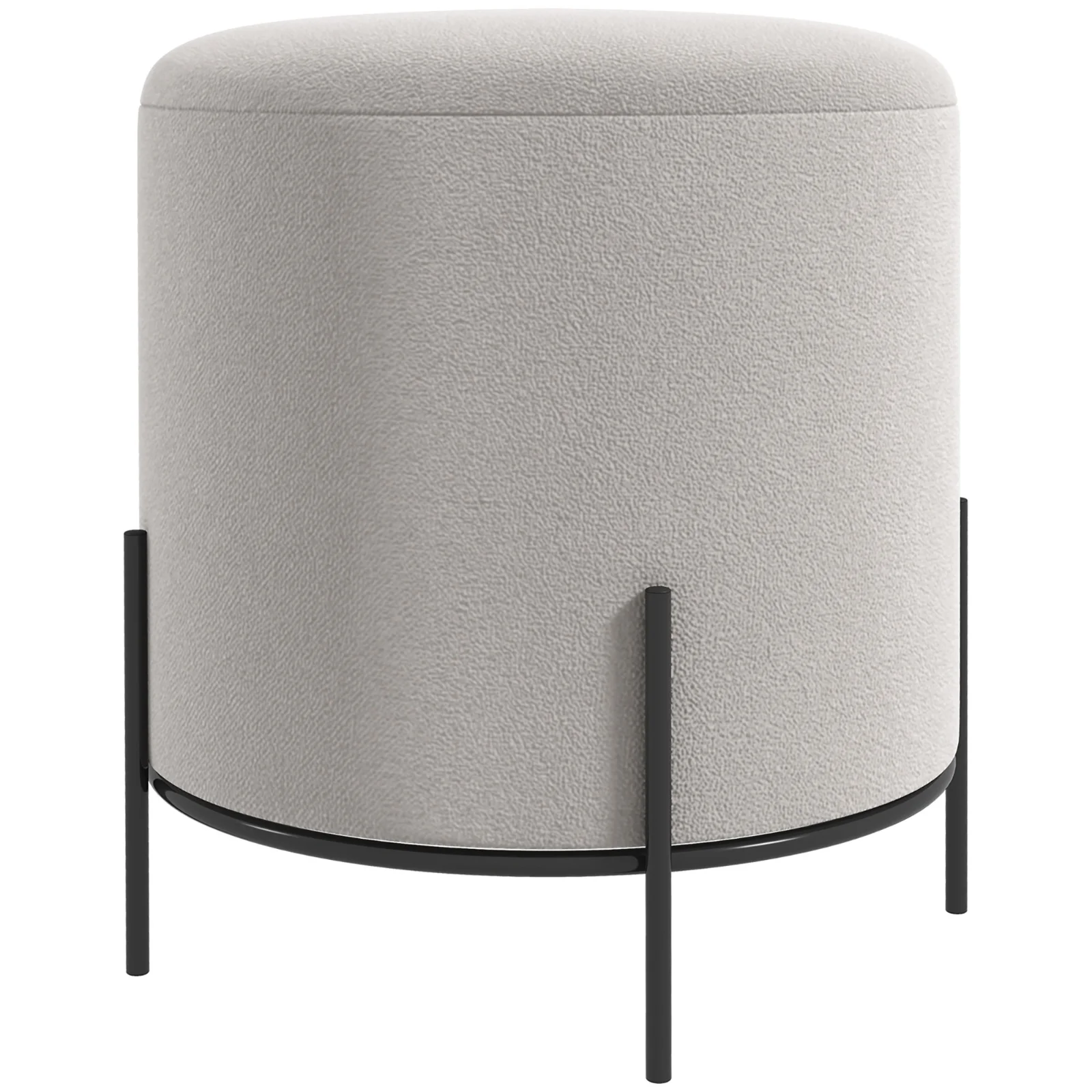 HOMCOM Pouf taburet pouf suport pentru picioare din catifea cu picioare din oțel pentru salon dormitor Ø 35 x 38 cm gri deschis | Aosom Romania HOMCOM Pouf taburet pouf suport pentru picioare din catifea cu picioare din oțel pentru salon dormitor Ø 35 x 38 cm gri deschis | Aosom Romania