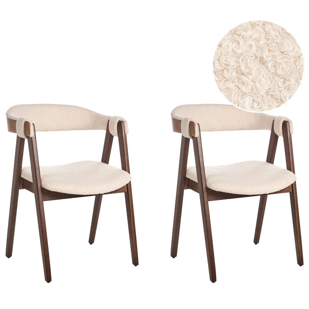 SCAUN DE BUCĂTĂRIE set de 2 bouclé maro închis Day SCAUN DE BUCĂTĂRIE set de 2 bouclé maro închis Day