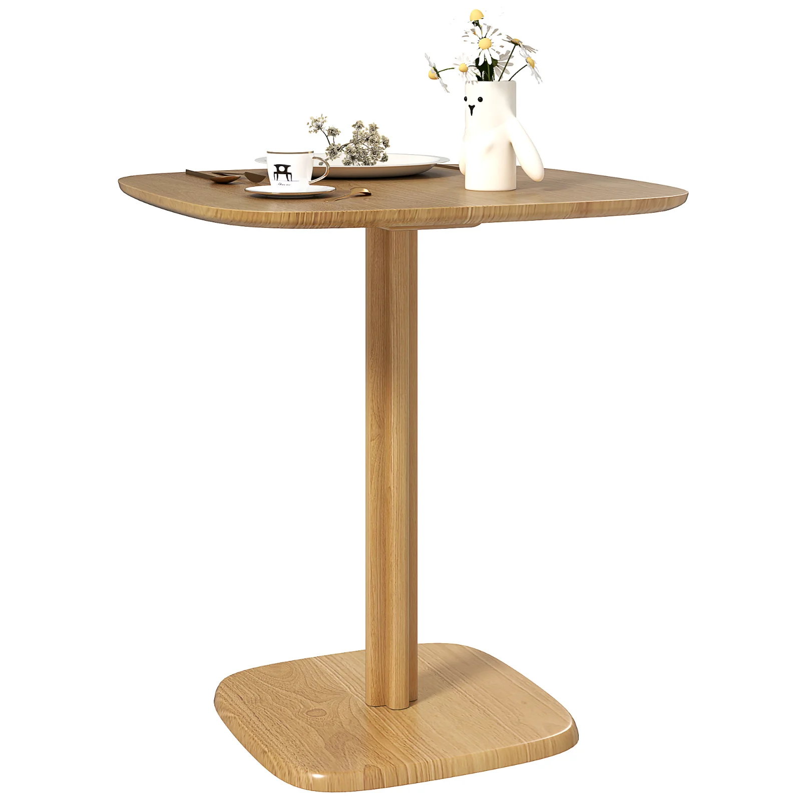 HOMCOM Masă de dining pentru 4 persoane masă de bucătărie stil modern cu blat aspect lemn, 70 x 70 cm, lemn natural | Aosom Romania HOMCOM Masă de dining pentru 4 persoane masă de bucătărie stil modern cu blat aspect lemn, 70 x 70 cm, lemn natural | Aosom Romania