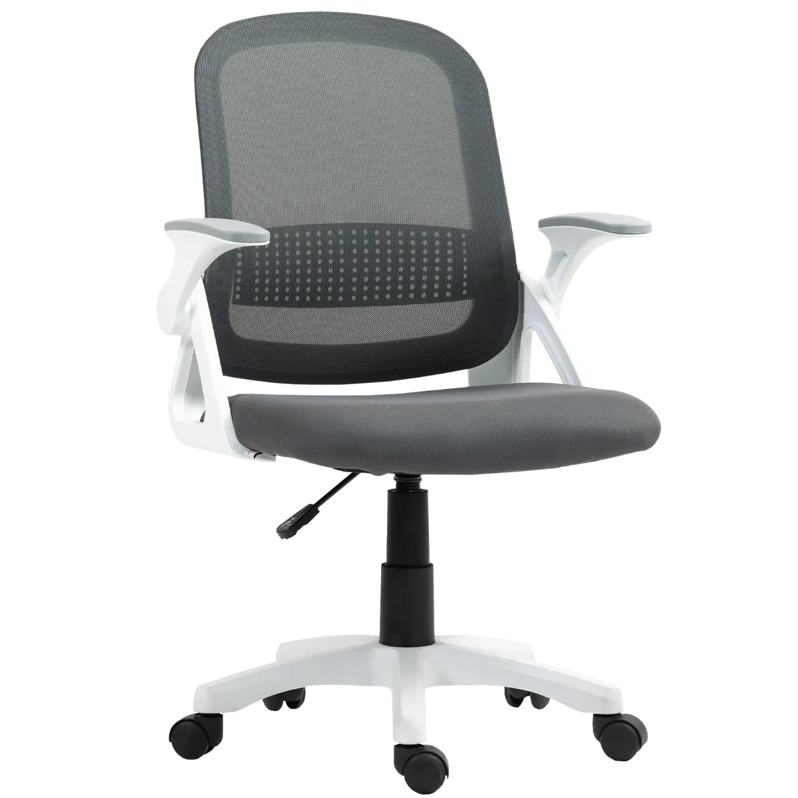 HOMCOM Scaun mesh respirabil, scaun rotativ ergonomic cu brațe rabatabile și suport lombar, gri | Aosom Romania HOMCOM Scaun mesh respirabil, scaun rotativ ergonomic cu brațe rabatabile și suport lombar, gri | Aosom Romania