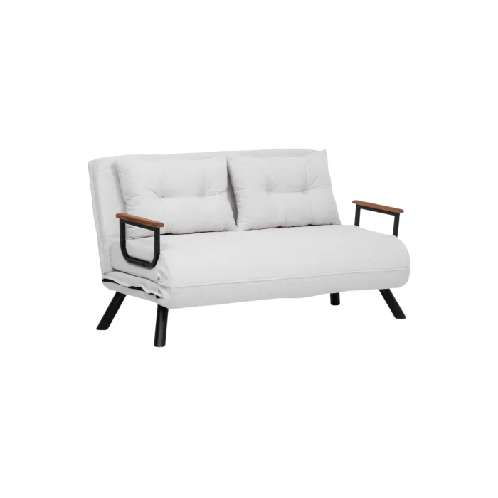 Canapea extensibila SANDO, 2 locuri, alb, 133x78x78 cm