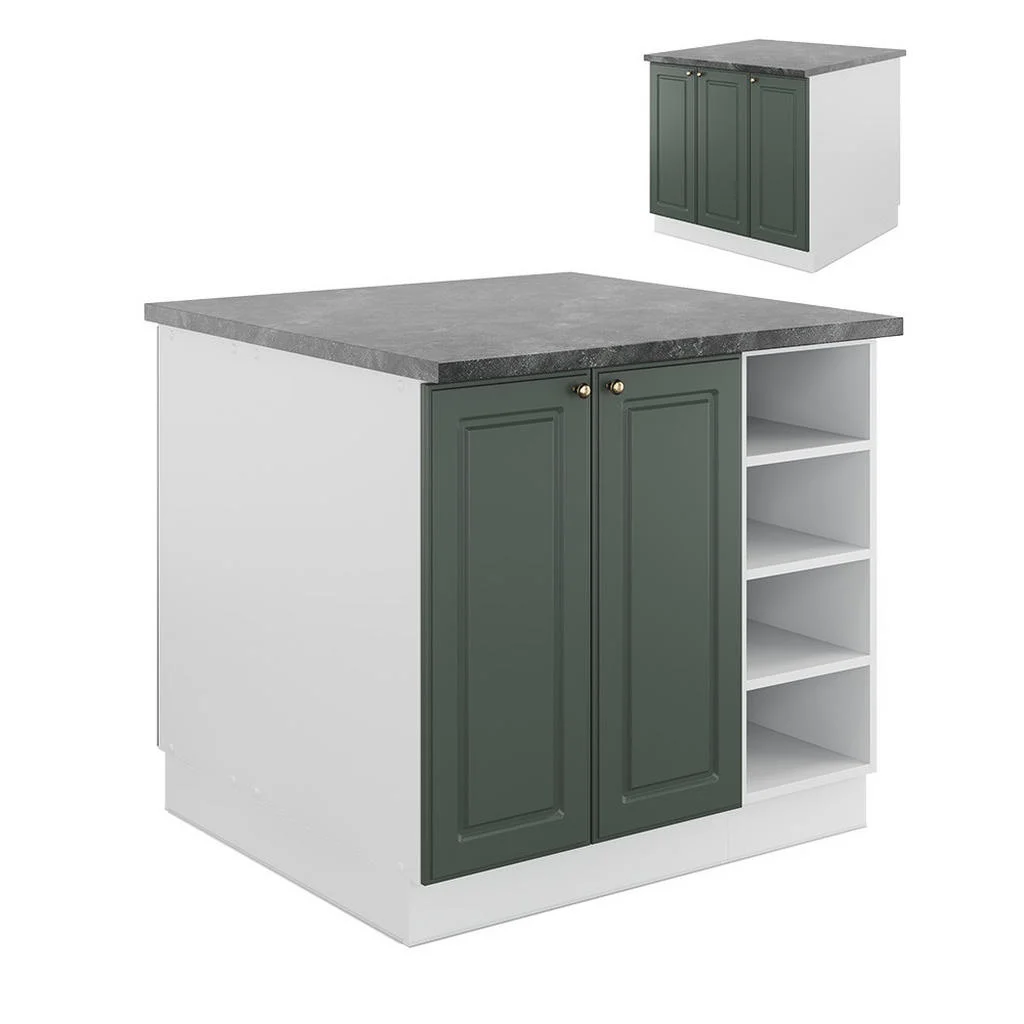INSULA DE BUCĂTĂRIE Fame-Line Casă de țară verde-aurie/alb 90 cm fara blat INSULA DE BUCĂTĂRIE Fame-Line Casă de țară verde-aurie/alb 90 cm fara blat