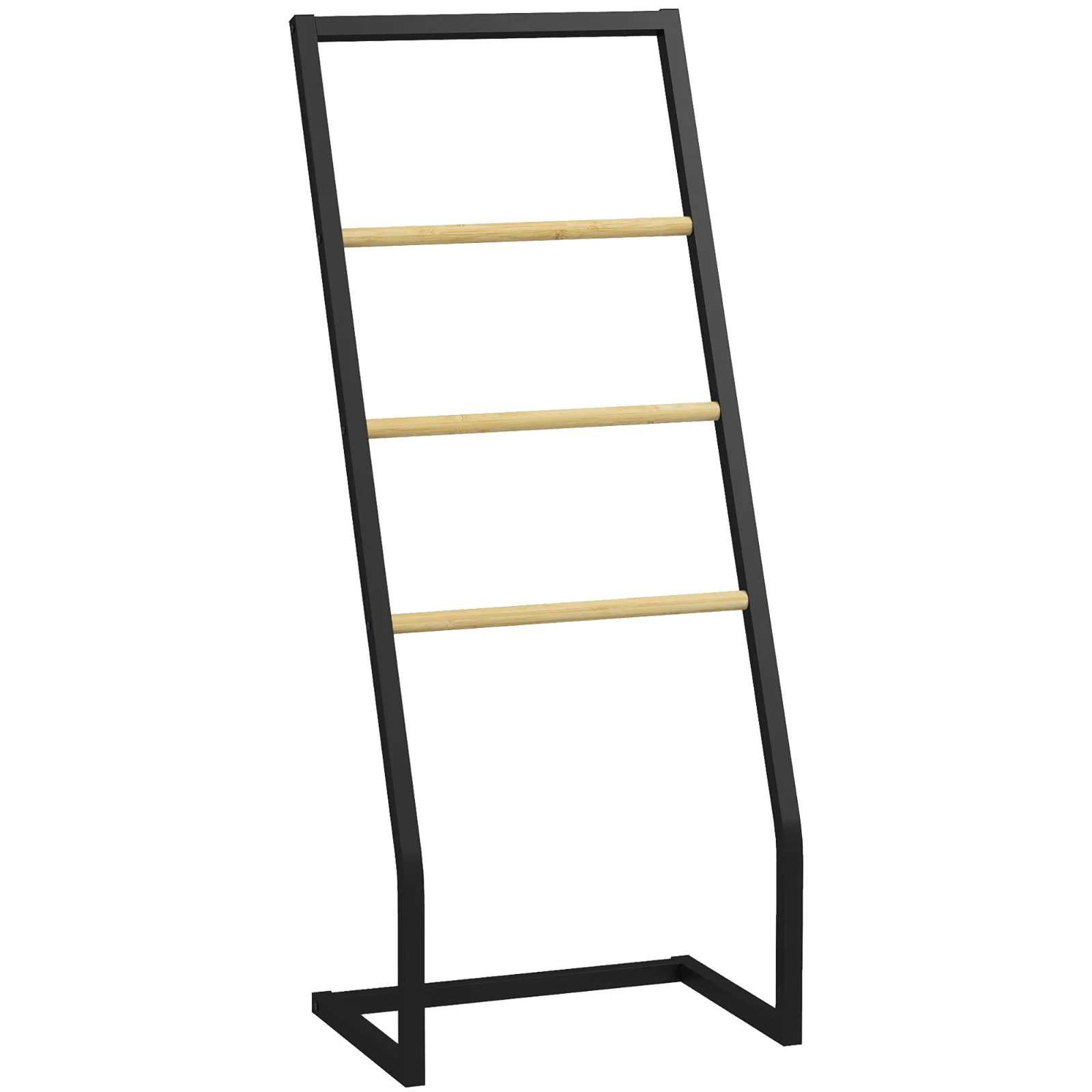 HOMCOM Raft Baie cu 4 Niveluri din Bambus, Suport Prosoape de Dodea Autoportant, 40,5x28x98 cm, Negru | Aosom Romania HOMCOM Raft Baie cu 4 Niveluri din Bambus, Suport Prosoape de Dodea Autoportant, 40,5x28x98 cm, Negru | Aosom Romania
