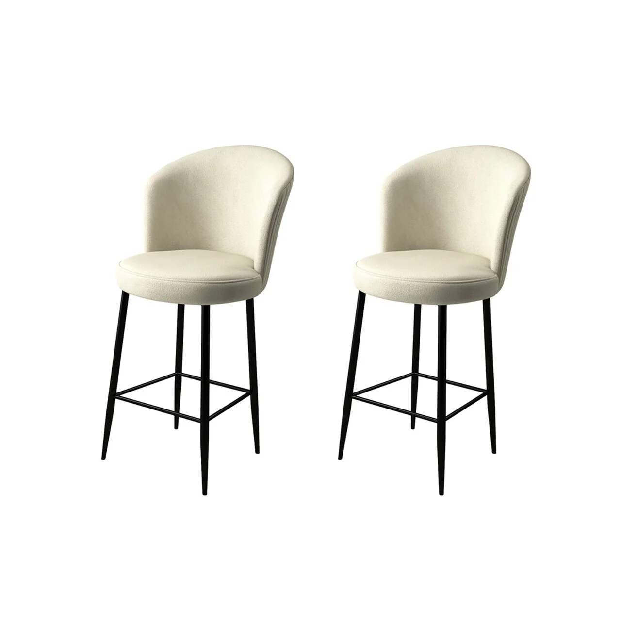 Set scaun de bar (2 bucăți), Hanah Home, Alte, Crem/Negru Set scaun de bar (2 bucăți), Hanah Home, Alte, Crem/Negru