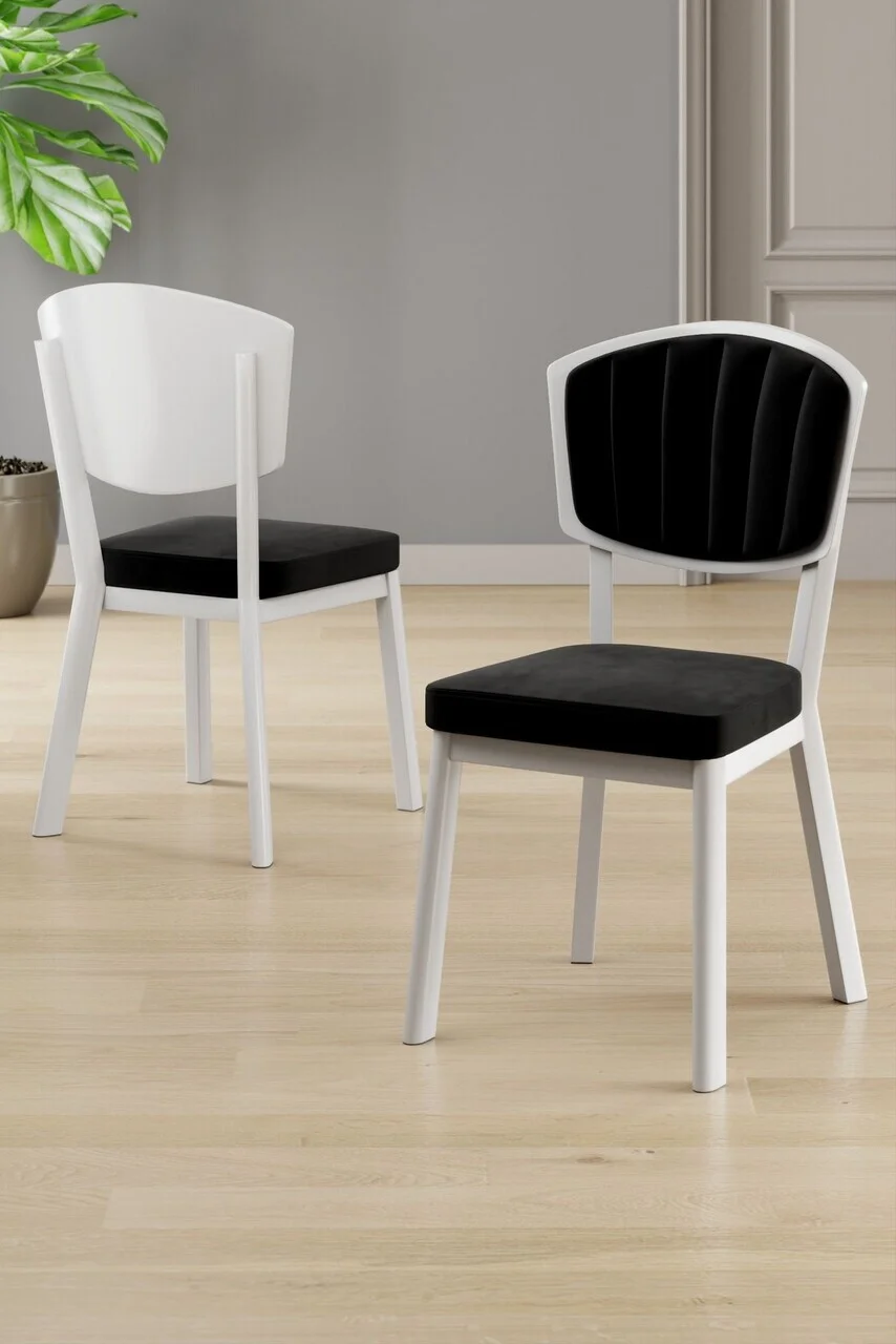 Set scaune 4 piese, Hanah Home, Nape, Alb/Negru Set scaune 4 piese, Hanah Home, Nape, Alb/Negru