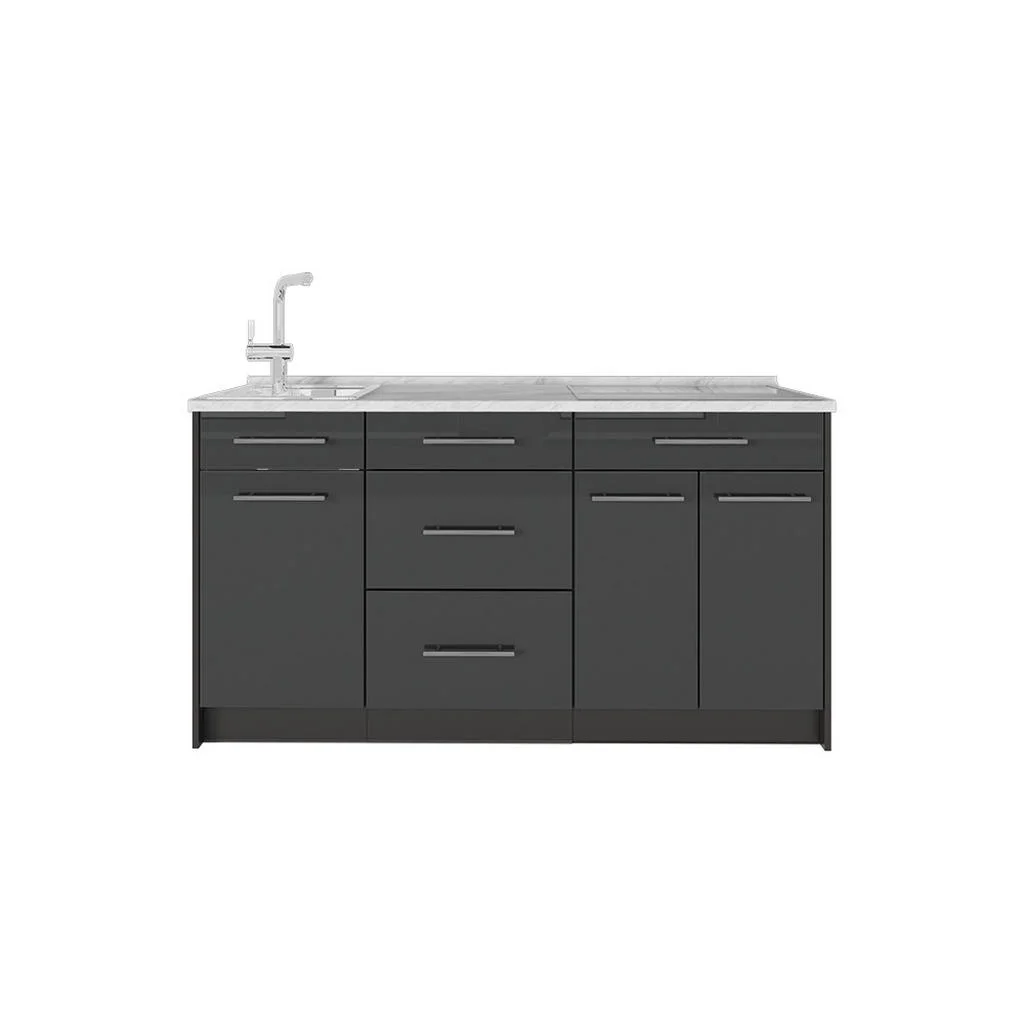 BLOC BUCATARIE Fame-Line, Antracit lucios ridicat/antracit, 150 cm, AP Marmură BLOC BUCATARIE Fame-Line, Antracit lucios ridicat/antracit, 150 cm, AP Marmură