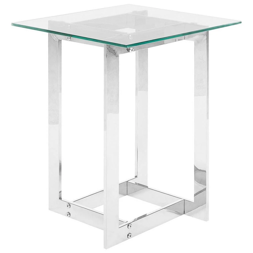 MĂSUȚĂ AUXILIARĂ sticlă argintie pătrată 40/40 cm Crystal MĂSUȚĂ AUXILIARĂ sticlă argintie pătrată 40/40 cm Crystal