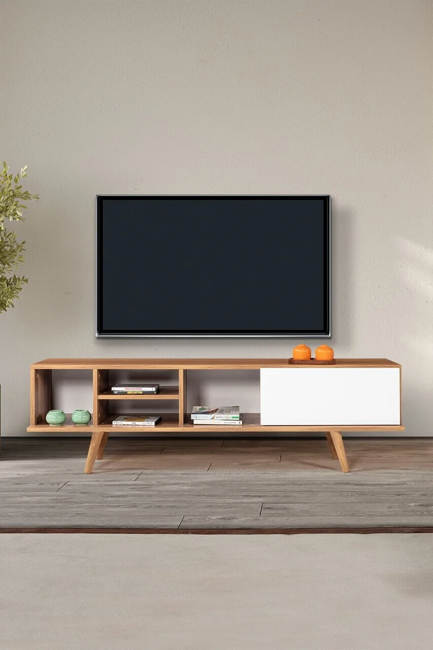 Comoda TV, Hanah Home, Ela 3633, 160x47x35 cm, PAL, Nuc/Alb Comoda TV, Hanah Home, Ela 3633, 160x47x35 cm, PAL, Nuc/Alb