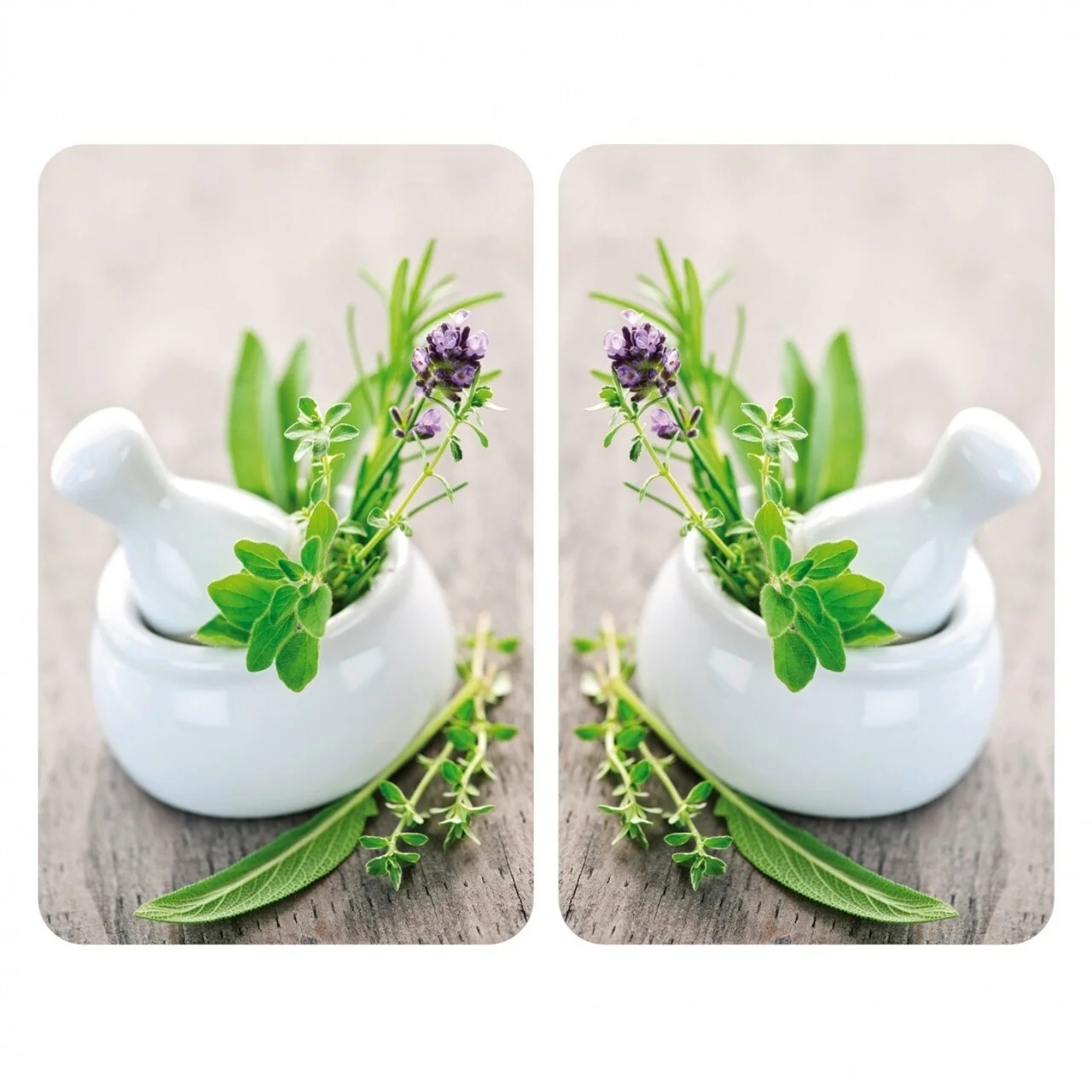 Set 2 protectii universale pentru aragaz Herb Garden, Wenko, sticla/termoplastic, 30 x 52 cm, multicolor Set 2 protectii universale pentru aragaz Herb Garden, Wenko, sticla/termoplastic, 30 x 52 cm, multicolor