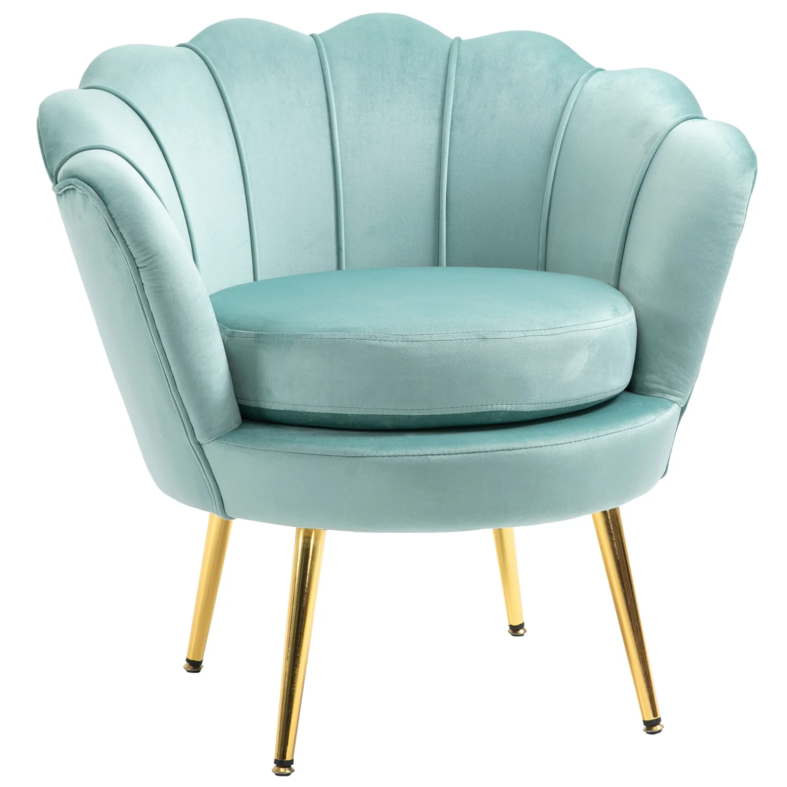 Fotoliu cu design vintage din Catifea, Spatar curbat, 76x76x74cm Verde HOMCOM | Aosom Romania Fotoliu cu design vintage din Catifea, Spatar curbat, 76x76x74cm Verde HOMCOM | Aosom Romania