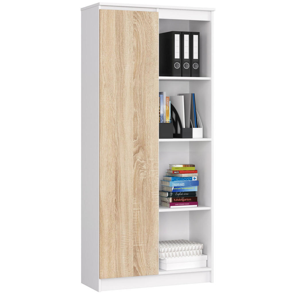 ETAJERĂ DE SINE STĂTĂTOARE ALB, stejar Sonoma 180/80/35 ETAJERĂ DE SINE STĂTĂTOARE ALB, stejar Sonoma 180/80/35