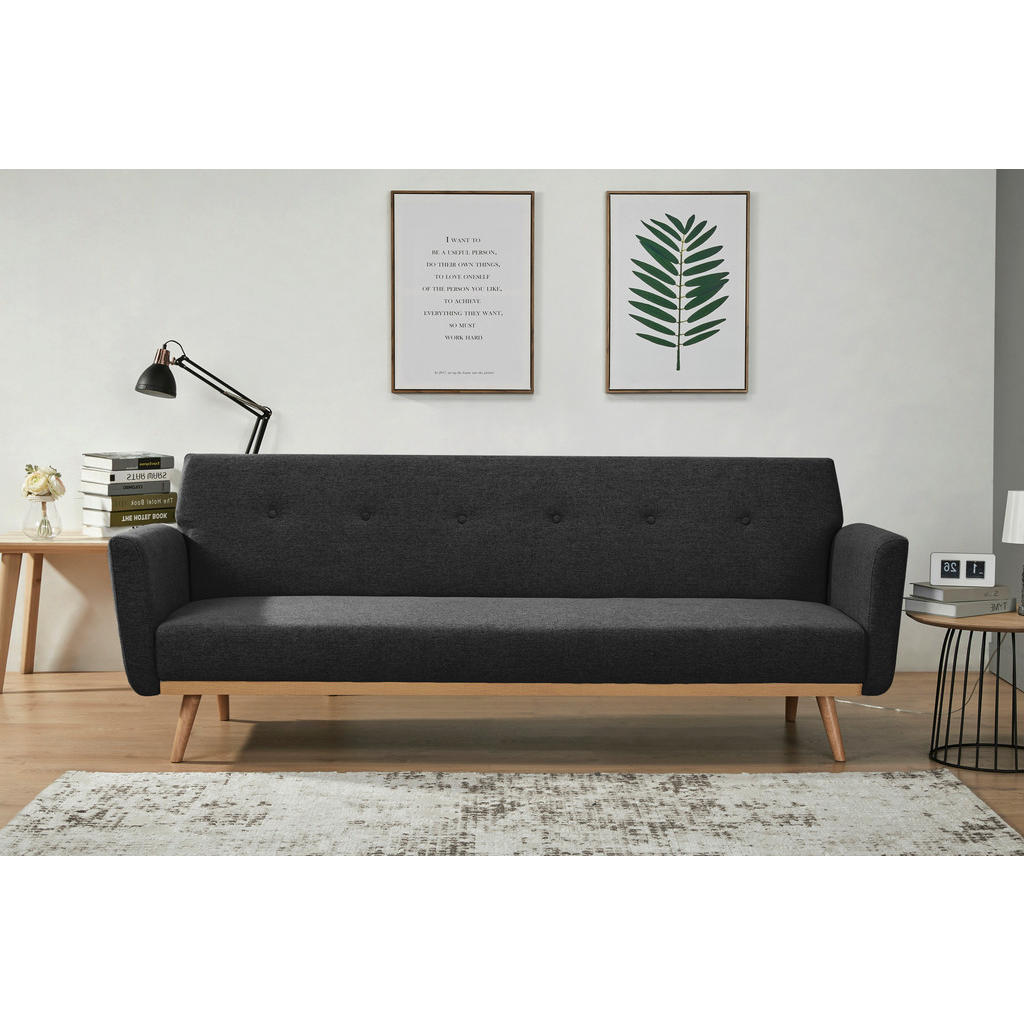Canapea Extensibilă, textil, negru Canapea Extensibilă, textil, negru