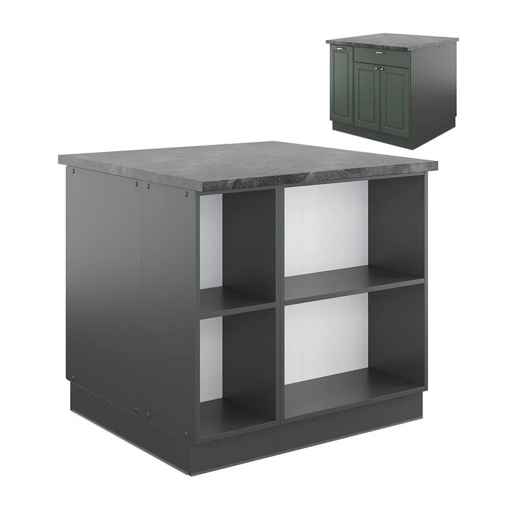 INSULA DE BUCĂTĂRIE Fame-Line Casă de țară verde-aurie/antracit 90 cm cu sertar, fara blat INSULA DE BUCĂTĂRIE Fame-Line Casă de țară verde-aurie/antracit 90 cm cu sertar, fara blat