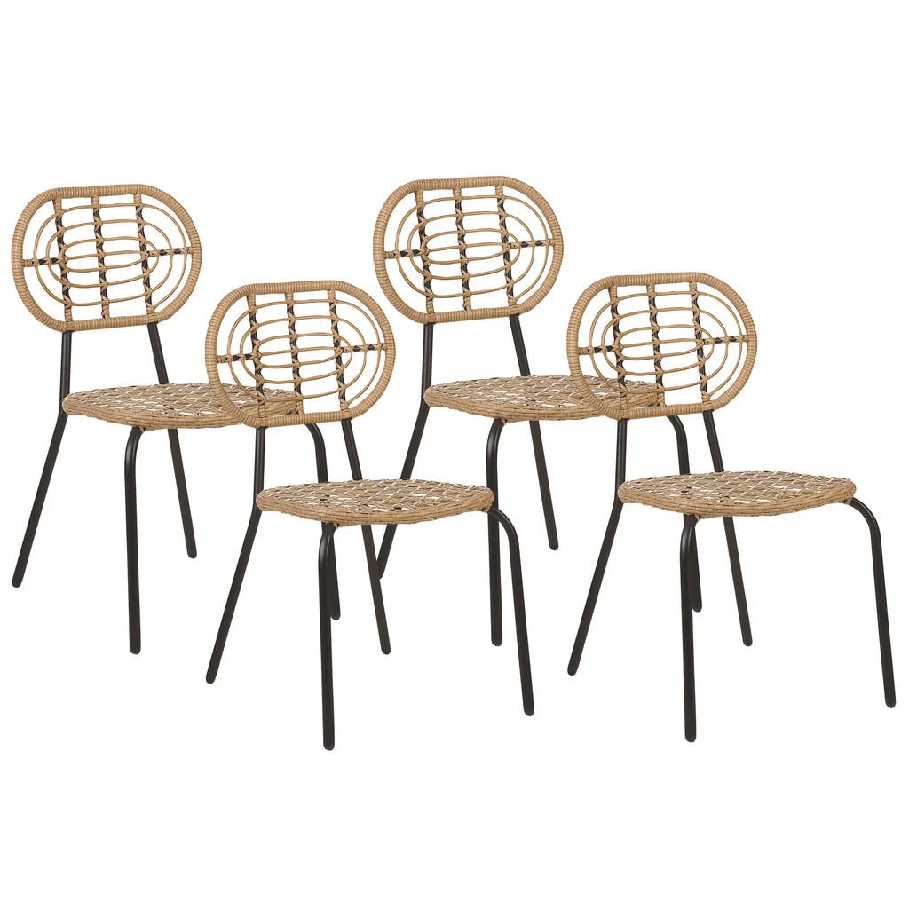 SCAUN DE GRĂDINĂ set de 4 PE ratan natural Pratello SCAUN DE GRĂDINĂ set de 4 PE ratan natural Pratello