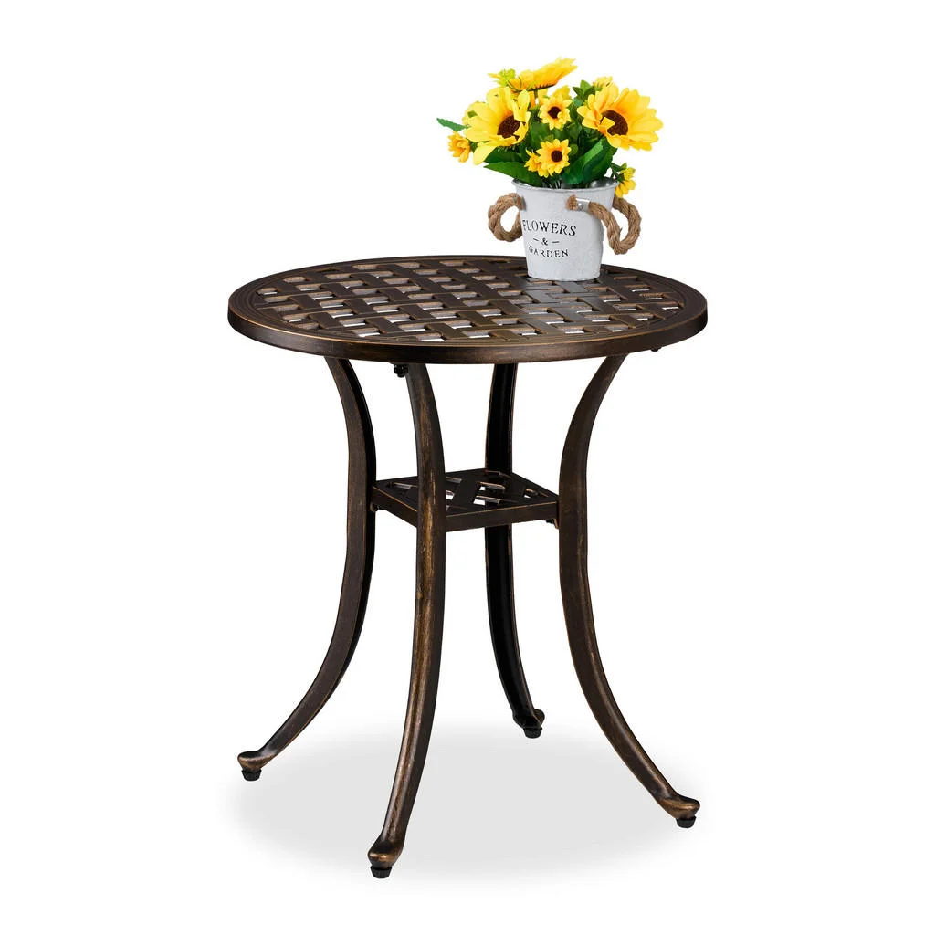 MASĂ negru bronz rotundă aluminiu turnat 53 cm MASĂ negru bronz rotundă aluminiu turnat 53 cm