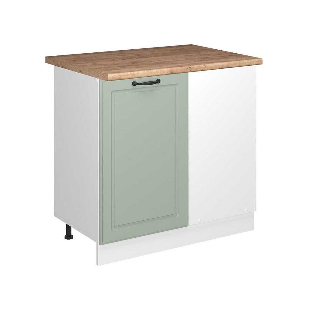 DULAP DE BAZĂ DE COLȚ R-Line, Casă de țară Mint/Alb, 86 cm стільниця Золотий дуб DULAP DE BAZĂ DE COLȚ R-Line, Casă de țară Mint/Alb, 86 cm стільниця Золотий дуб
