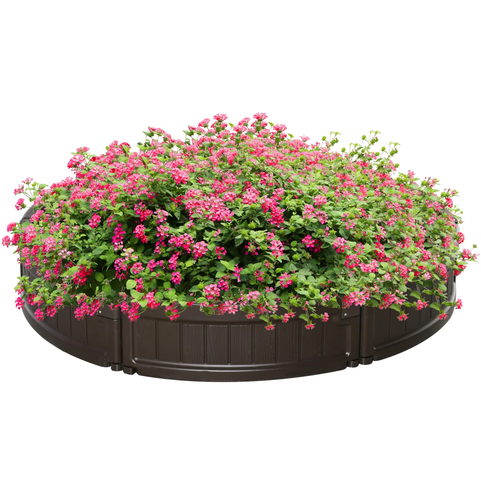 Outsunny Pat de gradina inaltat rotund din plastic HDPE, jardiniera de exterior pentru plante, flori si legume, Φ123x21cm, maro | Aosom Romania Outsunny Pat de gradina inaltat rotund din plastic HDPE, jardiniera de exterior pentru plante, flori si legume, Φ123x21cm, maro | Aosom Romania