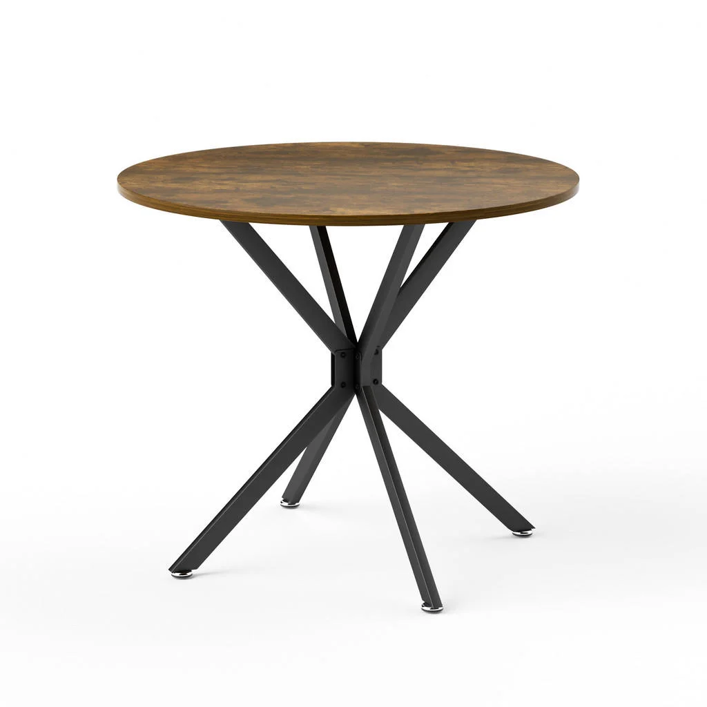 MASĂ DE SUGESTIE ROTUNDĂ 90 cm, maro vintage, cu cadru metalic, economisește spațiu MASĂ DE SUGESTIE ROTUNDĂ 90 cm, maro vintage, cu cadru metalic, economisește spațiu
