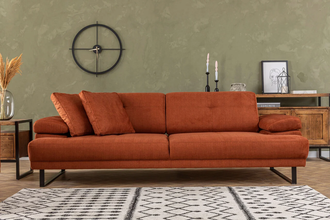 Canapea extensibila 3 locuri, Atelier del Sofa, 560ARE1356, Portocaliu Canapea extensibila 3 locuri, Atelier del Sofa, 560ARE1356, Portocaliu