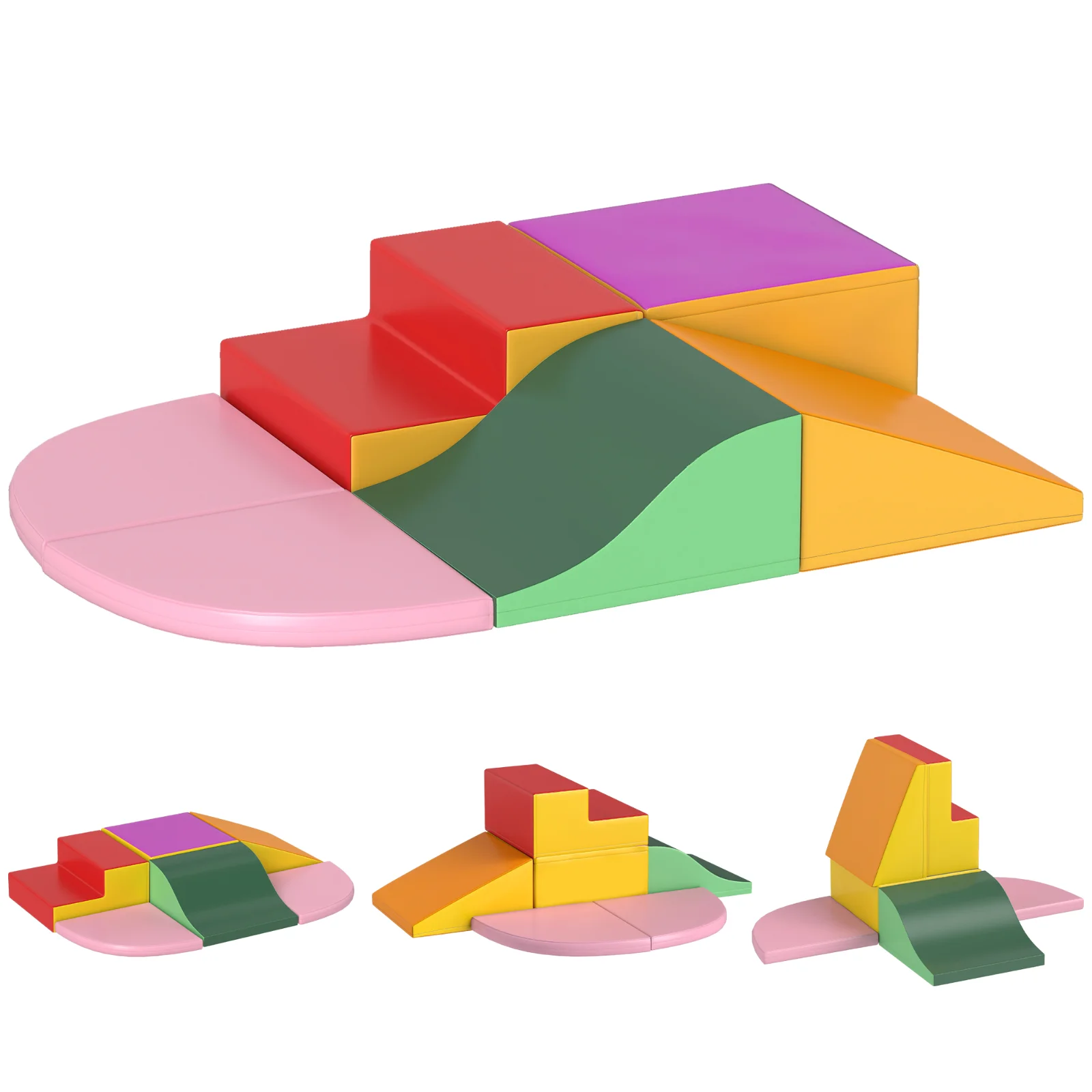 HOMCOM Set de Joacă pentru Copii 1-3 Ani cu 6 Piese de Construcție, 150x100x24 cm, Multicolor | Aosom Romania HOMCOM Set de Joacă pentru Copii 1-3 Ani cu 6 Piese de Construcție, 150x100x24 cm, Multicolor | Aosom Romania