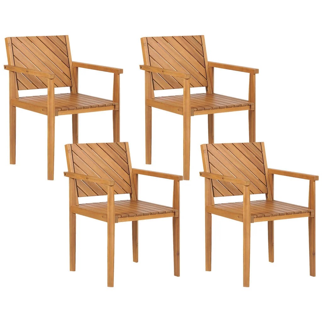 SCAUN DE GRĂDINĂ set de 4 lemn de salcâm maro deschis Baratti SCAUN DE GRĂDINĂ set de 4 lemn de salcâm maro deschis Baratti