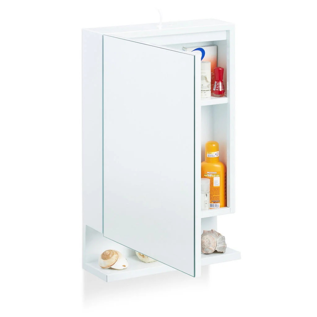 DULAP Alb cu oglindă și priză 55 cm DULAP Alb cu oglindă și priză 55 cm