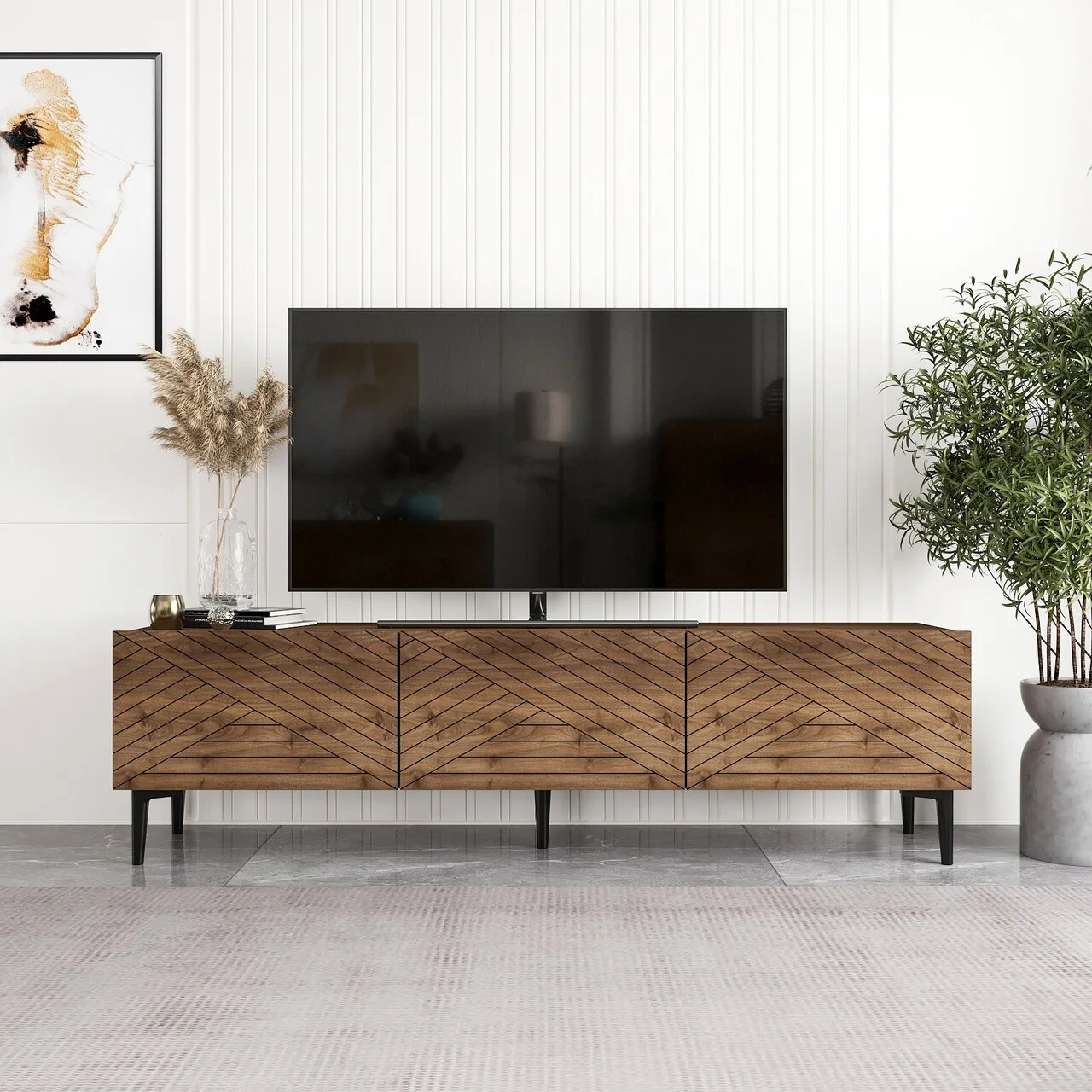 Comoda TV, Hanah Home, Felix, 160x44.1x31.4 cm, Maro Comoda TV, Hanah Home, Felix, 160x44.1x31.4 cm, Maro
