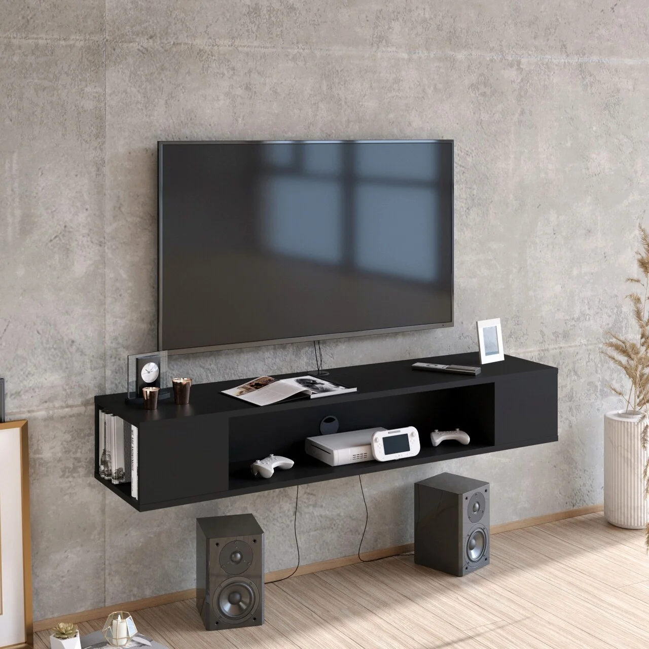 Comoda TV, Hanah Home, Peti, Negru Comoda TV, Hanah Home, Peti, Negru