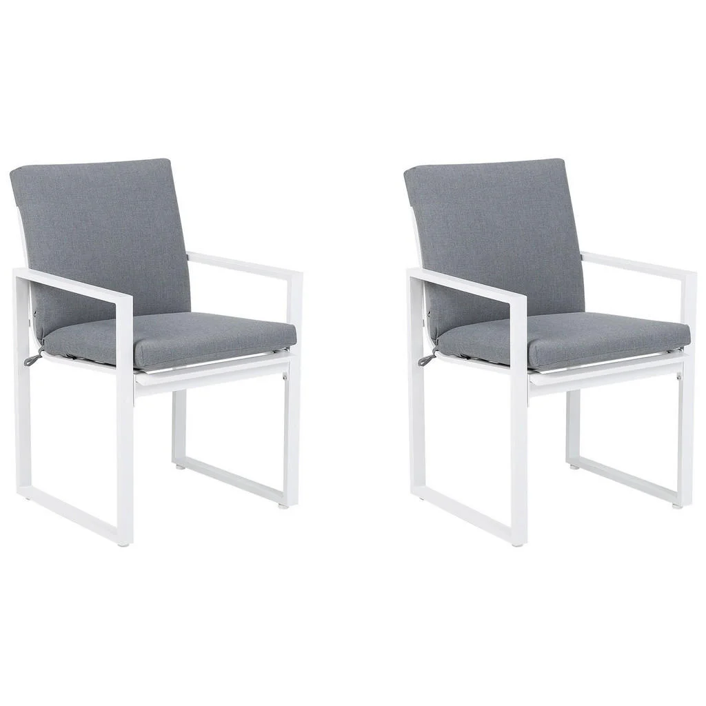 SCAUN DE GRĂDINĂ set de 2 metal gri Pancole SCAUN DE GRĂDINĂ set de 2 metal gri Pancole