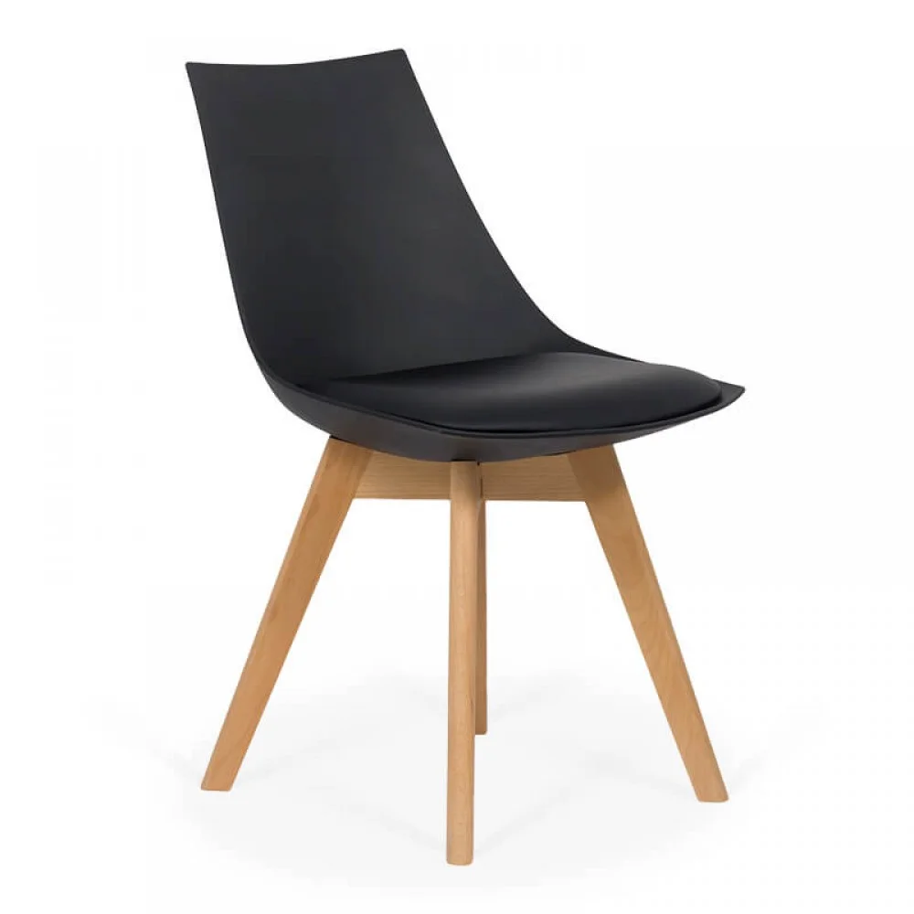 Scaun living cu picioare din lemn BUC 245 negru Scaun living cu picioare din lemn BUC 245 negru
