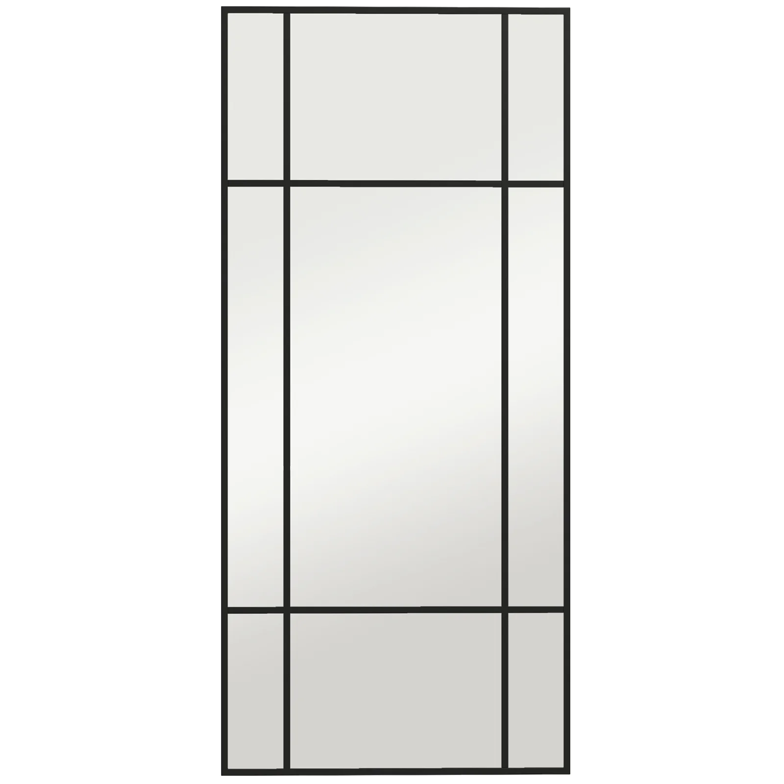 HOMCOM Oglindă de Perete Stil Fereastră Montaj Vertical Orizontal 110x50cm Negru | Aosom Romania HOMCOM Oglindă de Perete Stil Fereastră Montaj Vertical Orizontal 110x50cm Negru | Aosom Romania