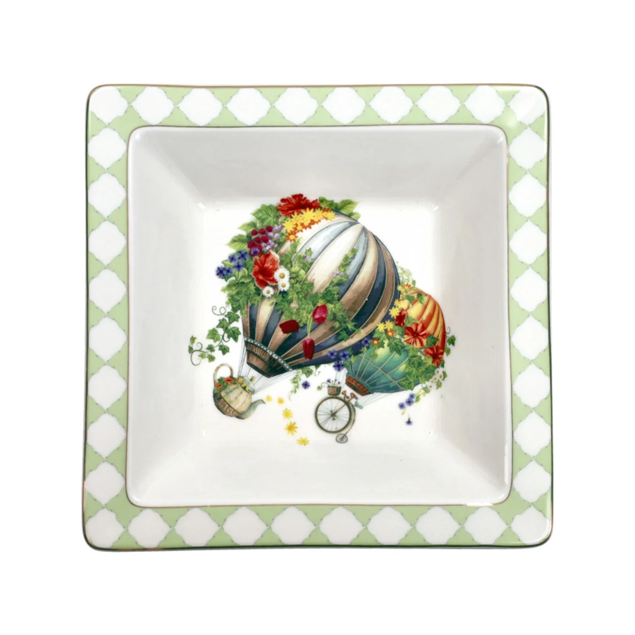 Platou decorativ, Wonderland, Brandani, 18.5x18.5x4.5 cm, portelan Platou decorativ, Wonderland, Brandani, 18.5x18.5x4.5 cm, portelan