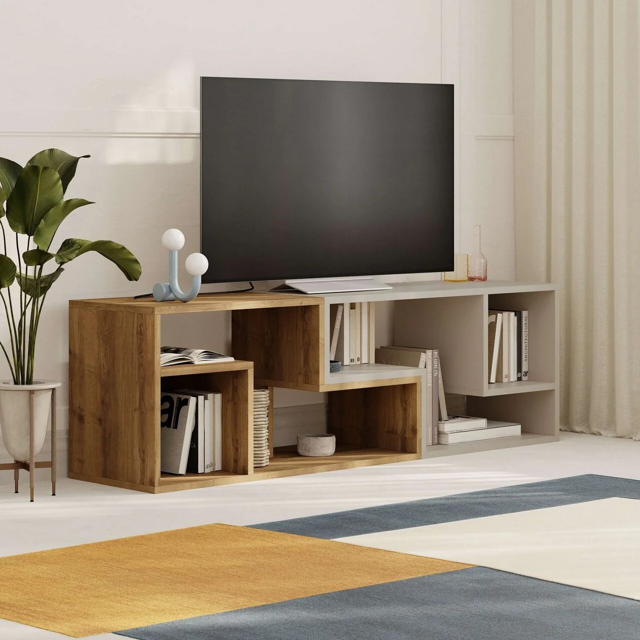 Comoda TV, Hanah Home, Glis, 145x44.8x35 cm, Hitit / Gresie Comoda TV, Hanah Home, Glis, 145x44.8x35 cm, Hitit / Gresie