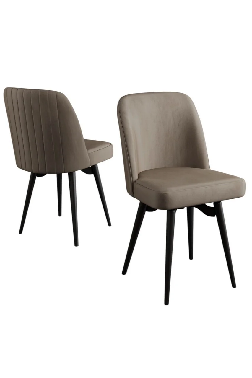 Set scaune 4 piese, Hanah Home, Jiva, Cappuccino / Negru Set scaune 4 piese, Hanah Home, Jiva, Cappuccino / Negru