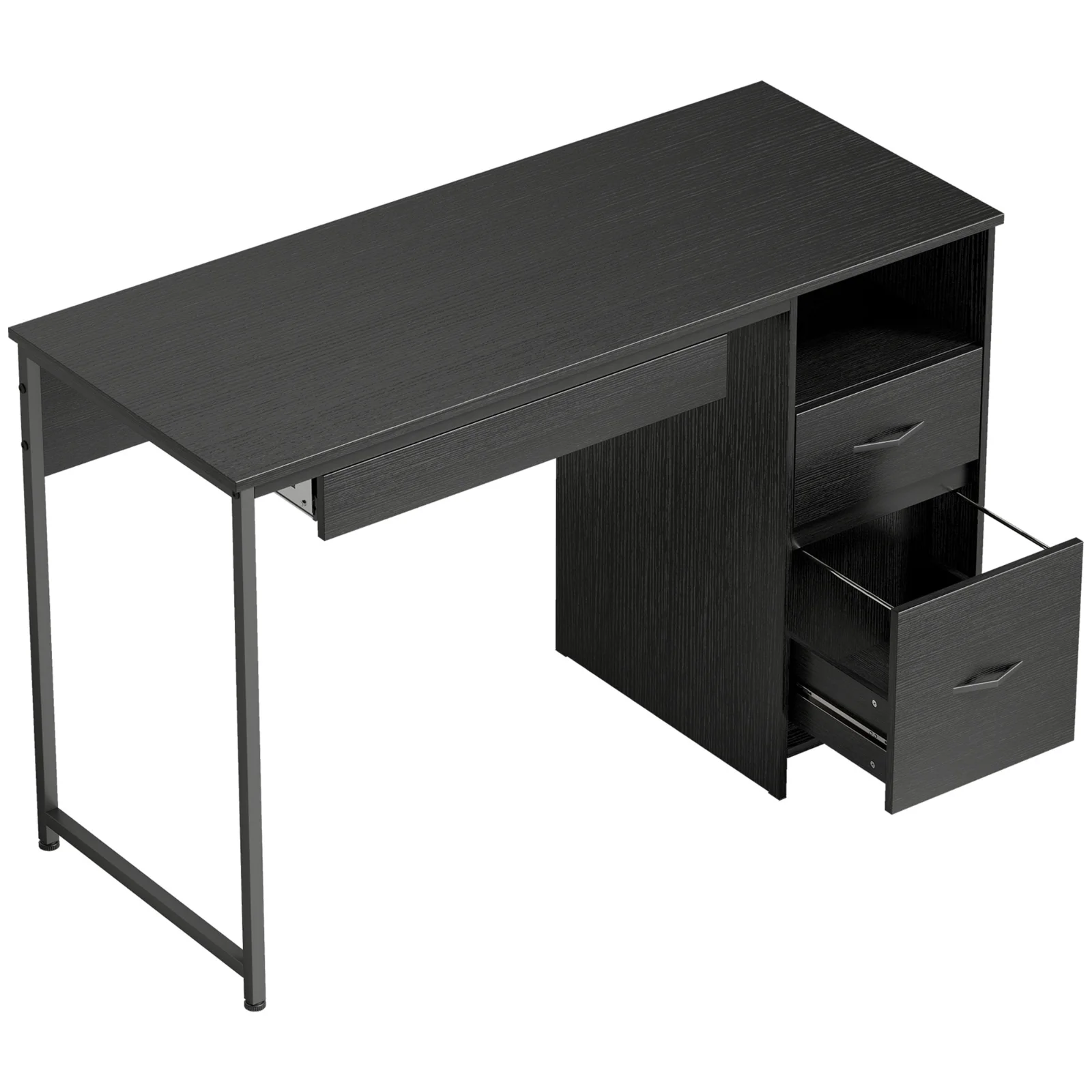 HOMCOM Birou Gaming Industrial, 120x52,3cm Stație Gaming cu Suport Tastatură, Compartiment Deschis și Sertare pentru Documente Format A4 Letter Legal, Masă Computer pentru Birou Acasă, Negru | Aosom R HOMCOM Birou Gaming Industrial, 120x52,3cm Stație Gaming cu Suport Tastatură, Compartiment Deschis și Sertare pentru Documente Format A4 Letter Legal, Masă Computer pentru Birou Acasă, Negru | Aosom R