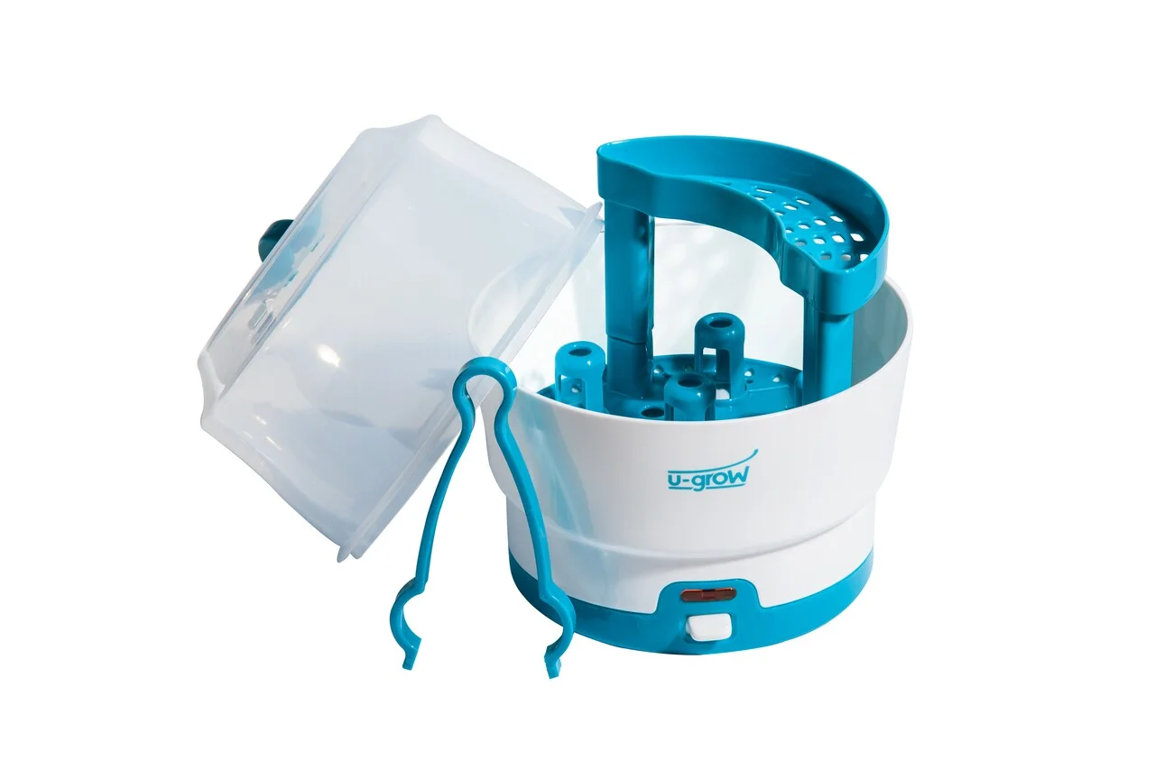 Sterilizator pentru 6 biberoane, U-grow, 20x20 x26 cm, plastic Sterilizator pentru 6 biberoane, U-grow, 20x20 x26 cm, plastic