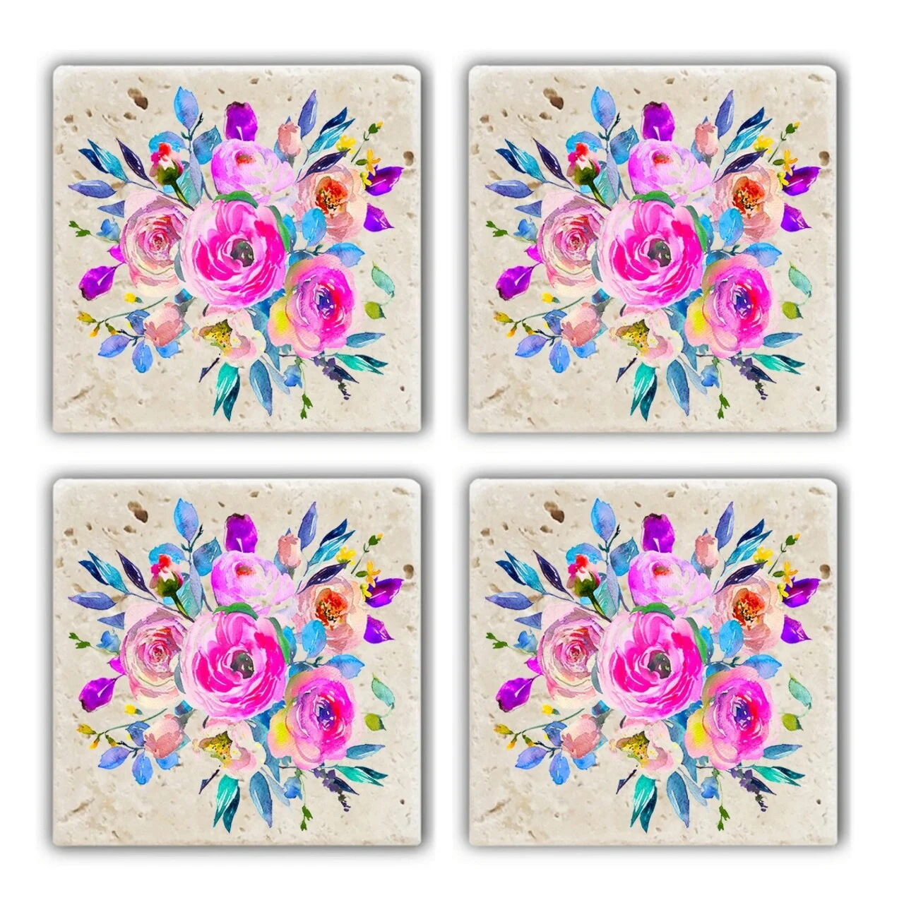 Set suporturi de pahare, Hermia, 366TYR1137, Multicolor Set suporturi de pahare, Hermia, 366TYR1137, Multicolor