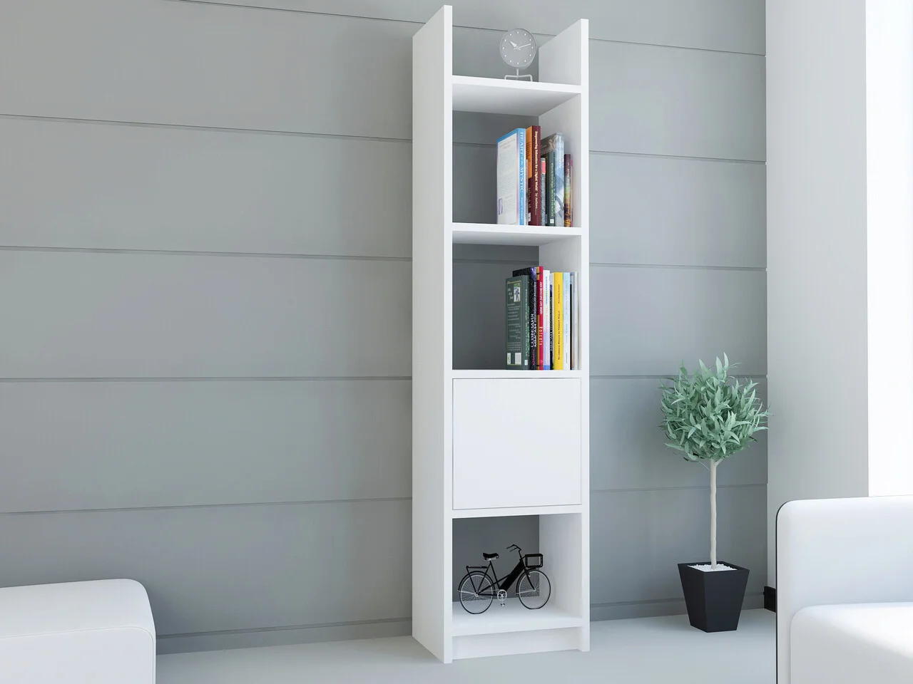 Corp biblioteca, Hanah Home, Esbi 103, 33.1x150x29.5 cm, Alb Corp biblioteca, Hanah Home, Esbi 103, 33.1x150x29.5 cm, Alb