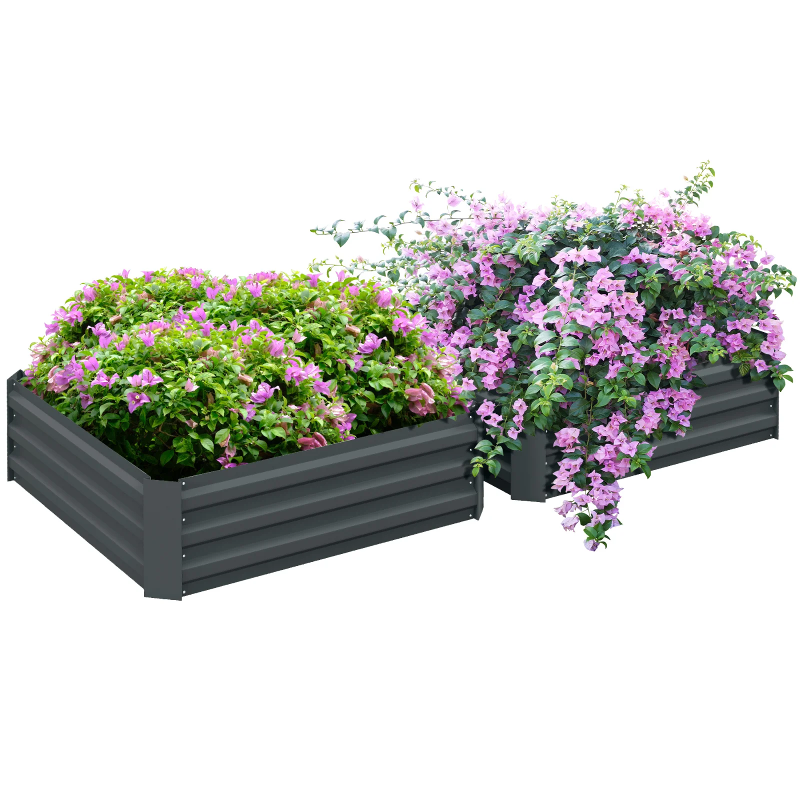 Outsunny Lot de 2 grădini pătrate de grădină dimensiune 100L x 100l x 30H cm oțel ondulat verde | Aosom Romania Outsunny Lot de 2 grădini pătrate de grădină dimensiune 100L x 100l x 30H cm oțel ondulat verde | Aosom Romania