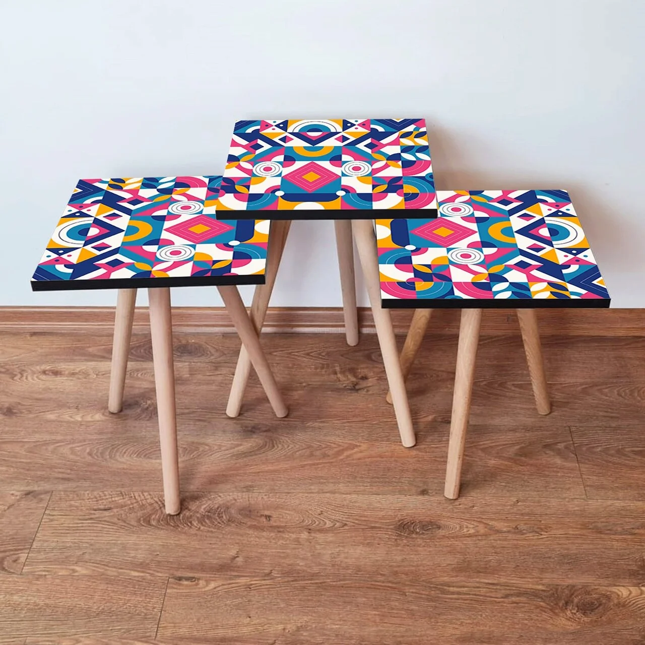 Set masute 3 piese, Hanah Home, 3Shp215, Multicolor Set masute 3 piese, Hanah Home, 3Shp215, Multicolor