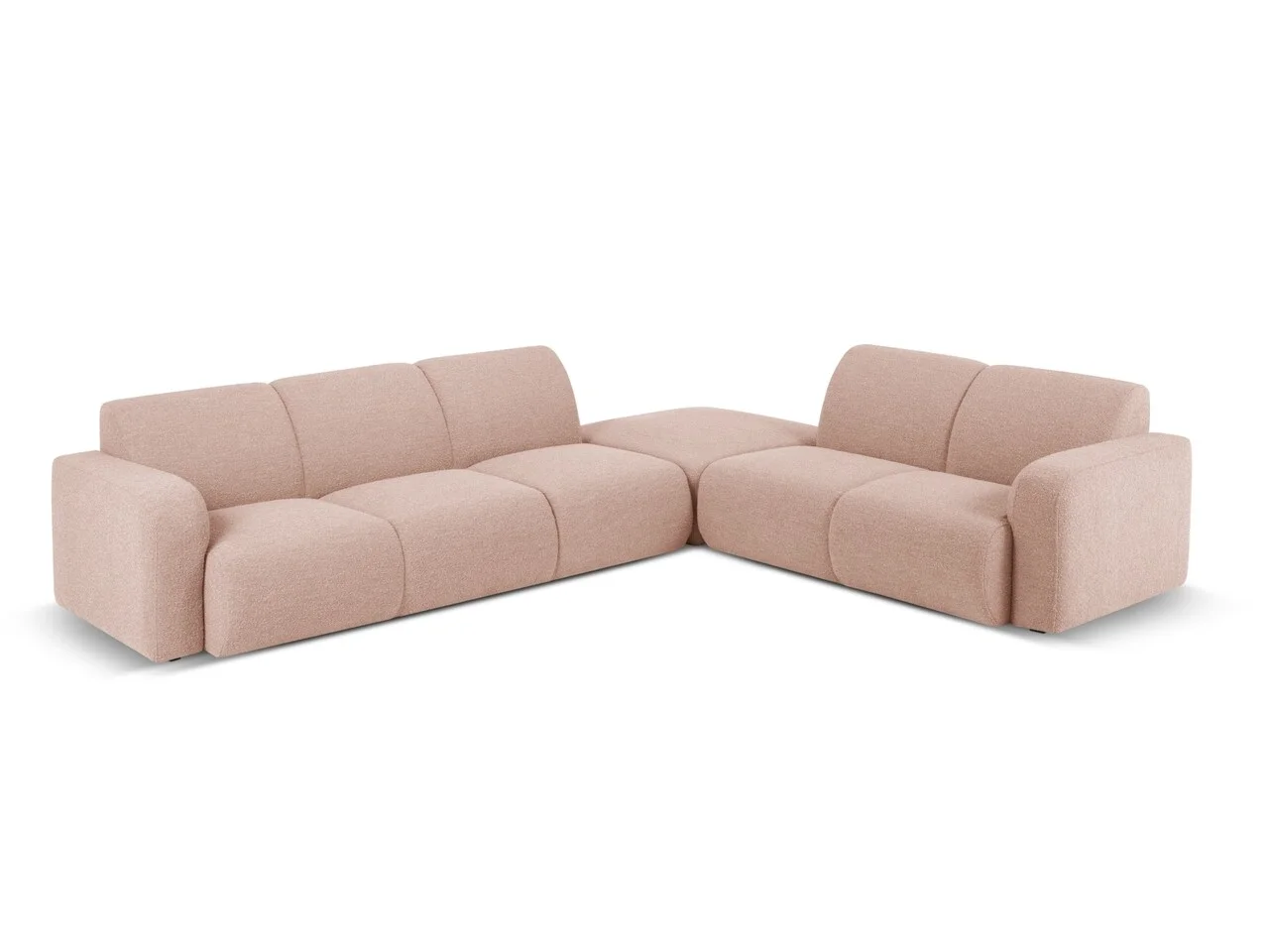 Coltar dreapta 6 locuri, Molino-101, Micadoni Home, 315x250x72 cm, tesatura boucle, roz pudra Coltar dreapta 6 locuri, Molino-101, Micadoni Home, 315x250x72 cm, tesatura boucle, roz pudra