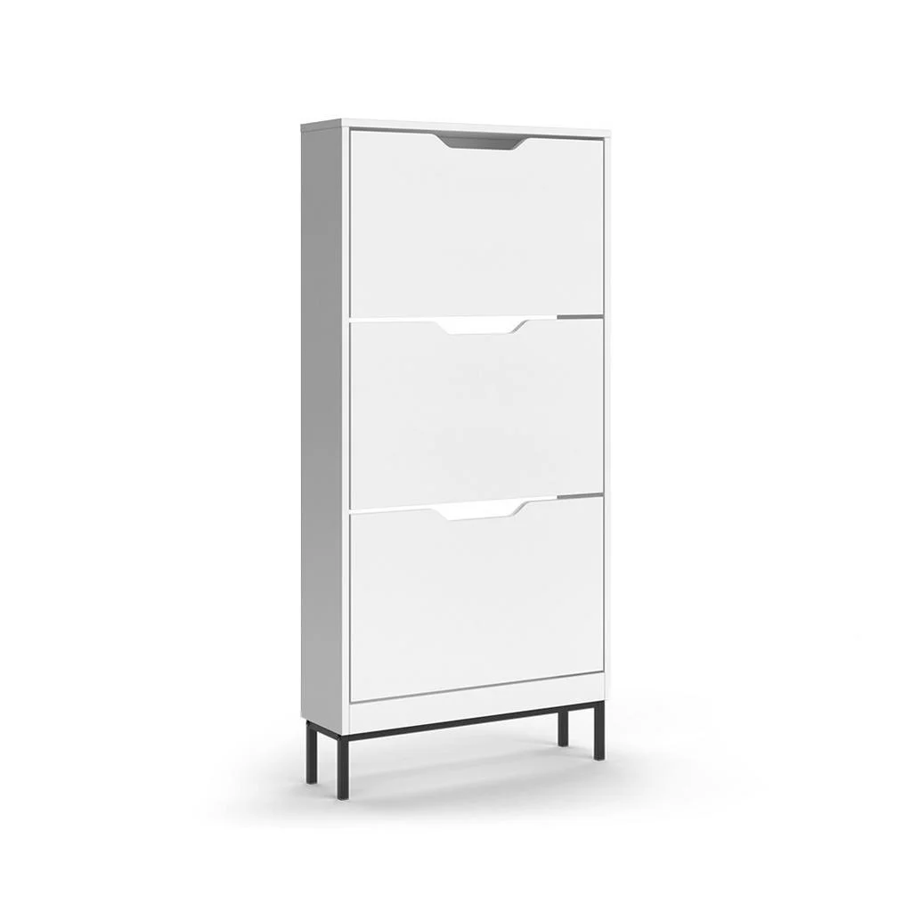 BASCULATOR DE PANTOFI Luca, Alb, 59x123 cm cu 3 compartimente rabatabile BASCULATOR DE PANTOFI Luca, Alb, 59x123 cm cu 3 compartimente rabatabile