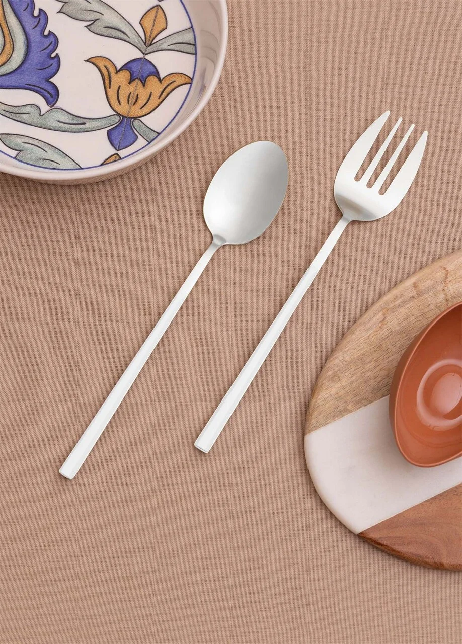 Set de servire (2 piese), L'essentiel Maison, 280TMA3702, Dimensiune: 28 x 6 x 1 cm (2 bucăți), Argintiu/Alb Set de servire (2 piese), L'essentiel Maison, 280TMA3702, Dimensiune: 28 x 6 x 1 cm (2 bucăți), Argintiu/Alb