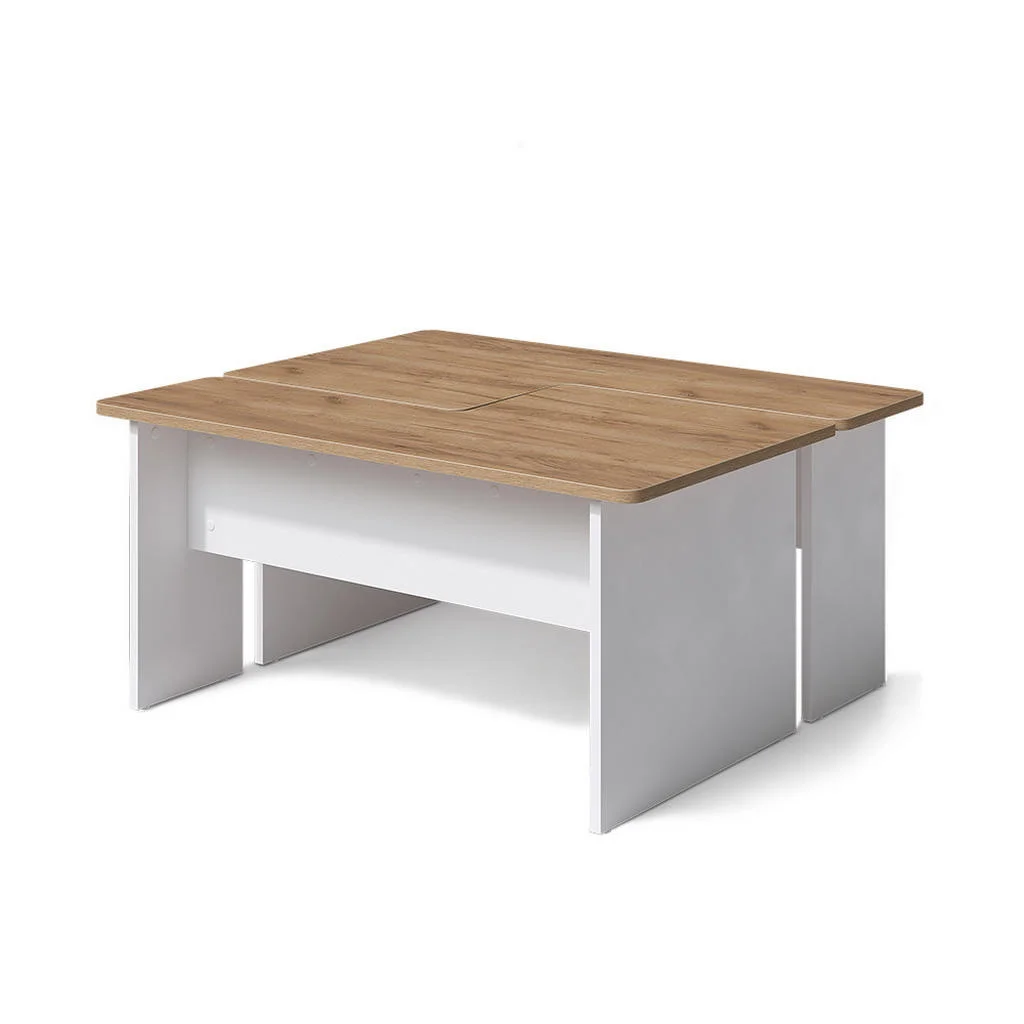 SET MASUTA DE CAFEA Duvo, Stejar auriu/Alb, 135 x 50 cm Set de 2 SET MASUTA DE CAFEA Duvo, Stejar auriu/Alb, 135 x 50 cm Set de 2