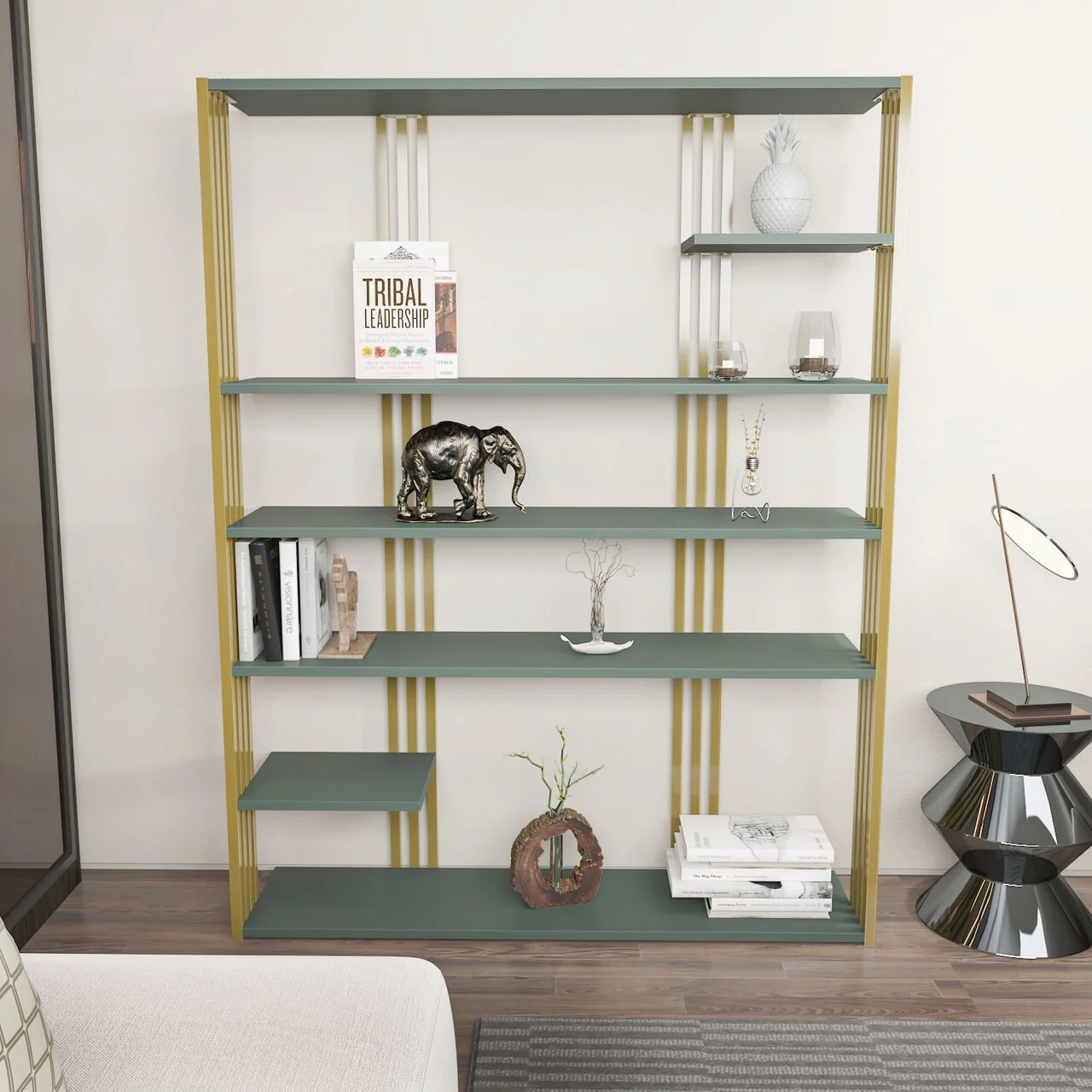 Corp biblioteca, Hanah Home, Jenny, 120x160x29.6 cm, Verde Corp biblioteca, Hanah Home, Jenny, 120x160x29.6 cm, Verde