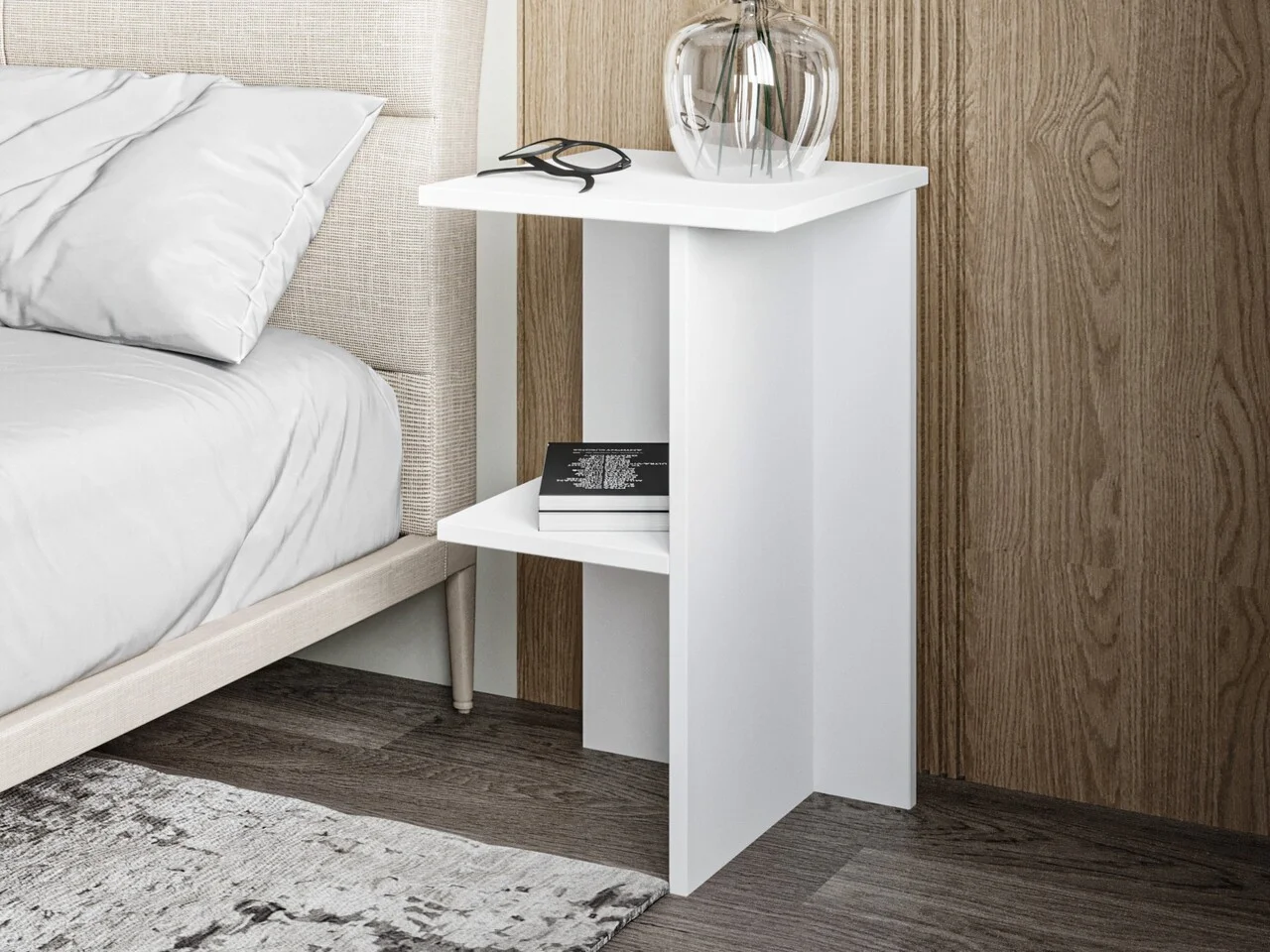 Noptiera, Hanah Home, Leray, 36x60x36 cm, Alb Noptiera, Hanah Home, Leray, 36x60x36 cm, Alb